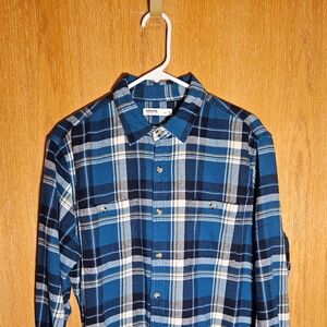 Sonoma Flannel Shirt Men's Size M Blue Like New